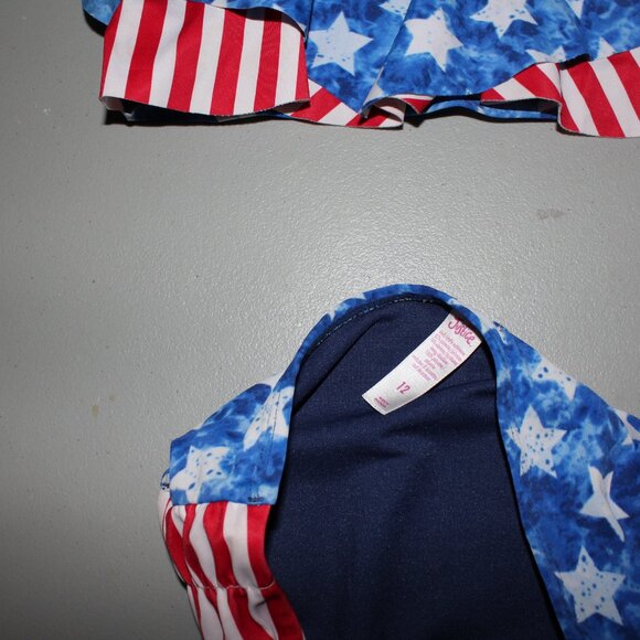 Blue & Red 2 Pcs Justice Bikini Swimsuit Size 12 - Picture 4 of 6